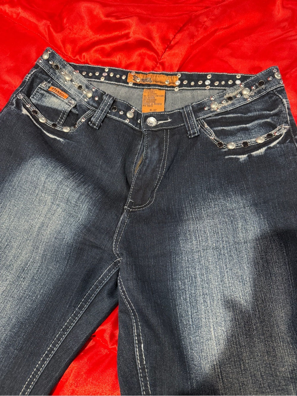 Dark Wash Studded Women’s Jeans - Unbranded